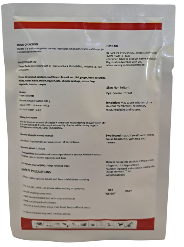 MASTER-K 5% WDG 50GM - THE MAURITIUS CO-OPERATIVE AGRICULTURAL ...