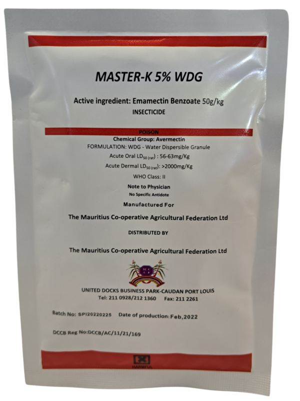 MASTER-K 5% WDG 50GM - THE MAURITIUS CO-OPERATIVE AGRICULTURAL ...