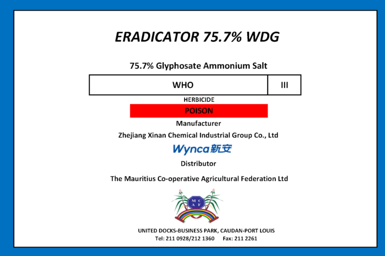Eradicator Backdraft Module ERADICATOR 75.7% WDG - THE MAURITIUS CO-OPERATIVE AGRICULTURAL ...